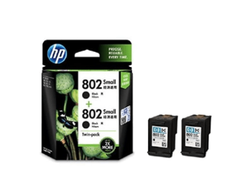 HP 802 Small Black Ink Cartridge Twin Pack